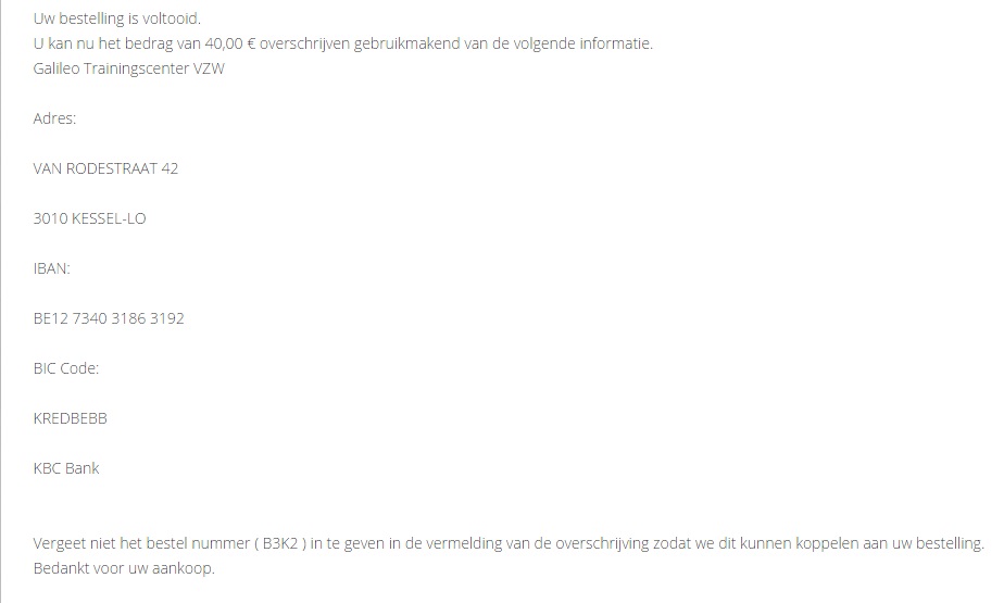 GPS-opleiding bestellen: Stap 5 (Galileo-tc)